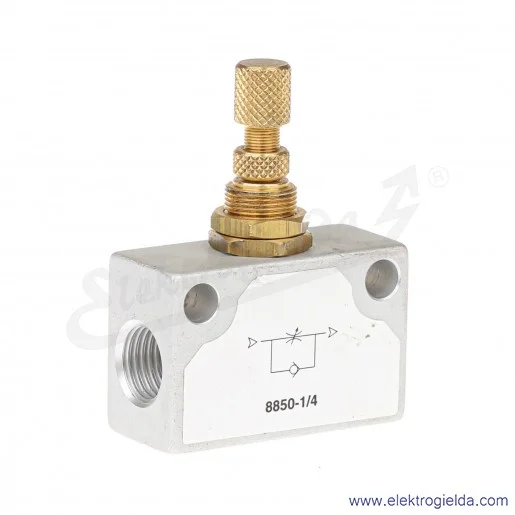 Zawór dławiąco-zwrotny metalowy 8850 G1/4 gwinty wewnętrzne Zawór dławiąco-zwrotny metalowy 8850 G1/4 gwinty wewnętrzne