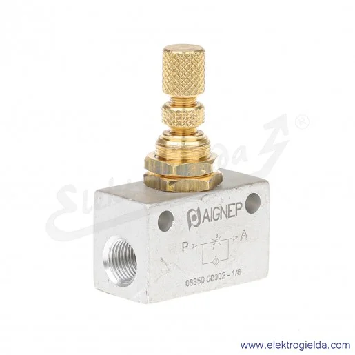 Zawór dławiąco-zwrotny metalowy 8850 G1/8 gwinty wewnętrzne Zawór dławiąco-zwrotny metalowy 8850 G1/8 gwinty wewnętrzne