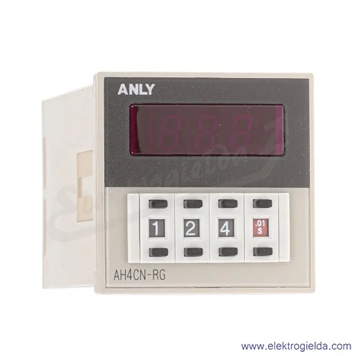 Przekaźnik czasowy AH4CN-RG 24V zakres: 0,01s÷9990h, SPDT, 12..48VAC/DC Przekaźnik czasowy AH4CN-RG 24V zakres: 0,01s÷9990h, SPDT, 12..48VAC/DC