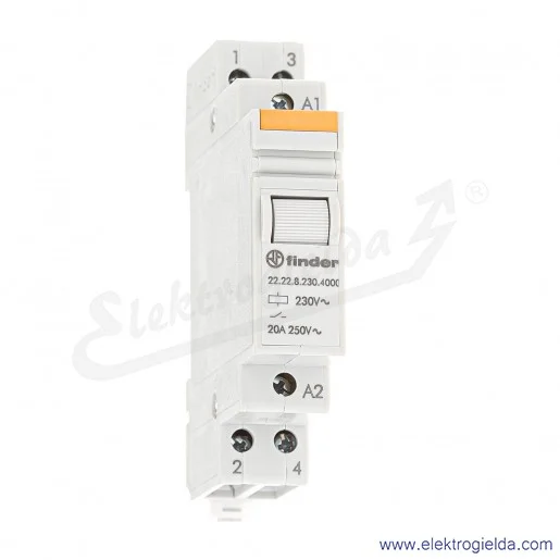 Przekaźnik monostabilny 22.22.8.230.4000 2Z 20A 230V AC modułowy Przekaźnik monostabilny 22.22.8.230.4000 2Z 20A 230V AC modułowy