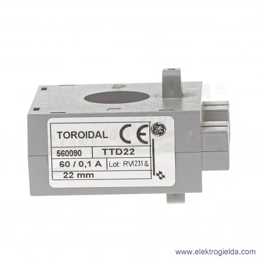 Przekładnik prądowy 560090 TTD22 , 60A/0.1A, otwór fi 22mm, na szynę DIN Przekładnik prądowy 560090 TTD22 , 60A/0.1A, otwór fi 22mm, na szynę DIN