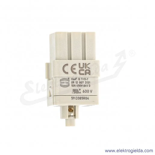 Wkład złącza 09120073101 Han Q 7/0-F żeński 7P+PE rozmiar 3A Wkład złącza 09120073101 Han Q 7/0-F żeński 7P+PE rozmiar 3A