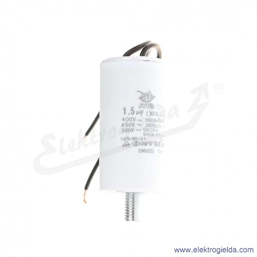 Kondensator rozruchowy 1.5 uF 450V wyjście kablowe Kondensator rozruchowy 1.5 uF 450V wyjście kablowe