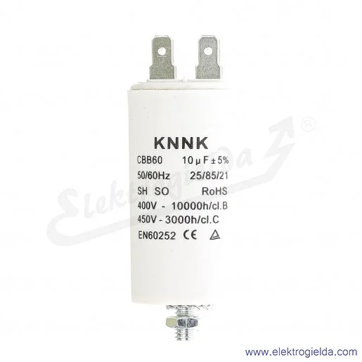 Kondensator rozruchowy 10 uF 450V wyjście konektorowe Kondensator rozruchowy 10 uF 450V wyjście konektorowe