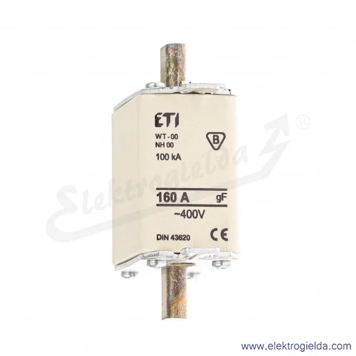 Wkładka bezpiecznikowa nożowa, WT00, 160A, gF Wkładka bezpiecznikowa nożowa, WT00, 160A, gF