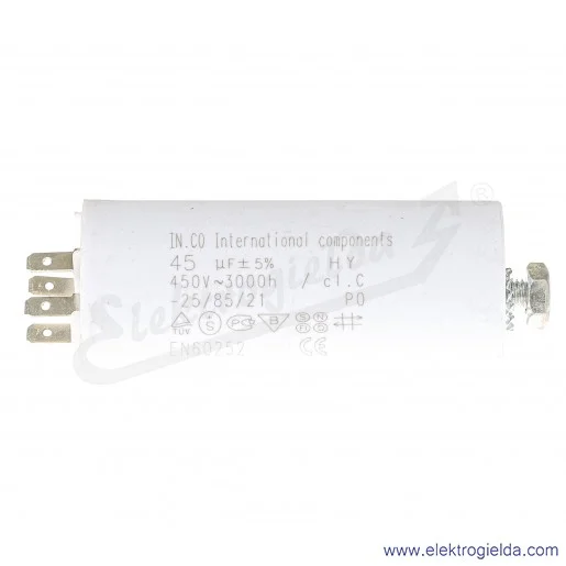 Kondensator rozruchowy 5 uF 450V wyjście konektorowe Kondensator rozruchowy 5 uF 450V wyjście konektorowe