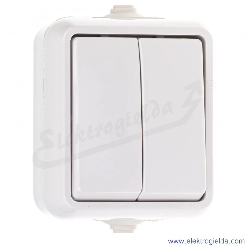 Łącznik podwójny PH022 Hydro hermetyczny biały, 10A Łącznik podwójny PH022 Hydro hermetyczny biały, 10A