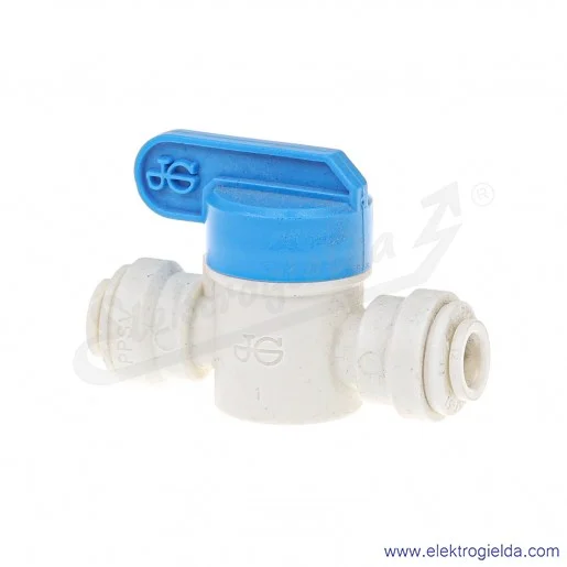 Zawór kulowy PPMSV040606W, 2/2, FI6, biały, przeznaczony do wody pitnej, John Guest Zawór kulowy PPMSV040606W, 2/2, FI6, biały, przeznaczony do wody pitnej, John Guest