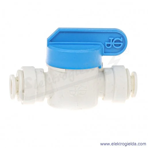 Zawór kulowy PPMSV040808W, 2/2, FI8, biały, przeznaczony do wody pitnej, John Guest Zawór kulowy PPMSV040808W, 2/2, FI8, biały, przeznaczony do wody pitnej, John Guest