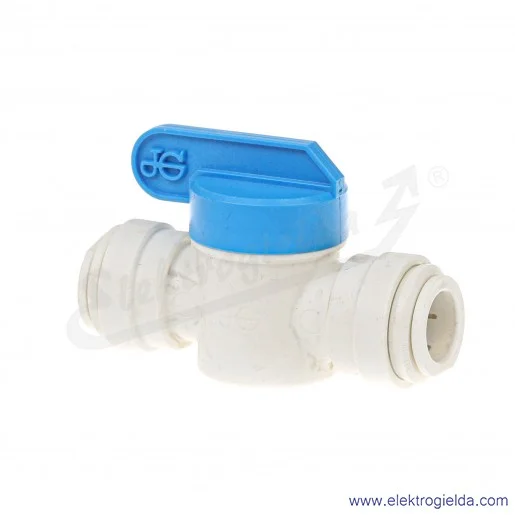 Zawór kulowy PPMSV041212W, 2/2, FI12, biały, przeznaczony do wody pitnej, John Guest Zawór kulowy PPMSV041212W, 2/2, FI12, biały, przeznaczony do wody pitnej, John Guest