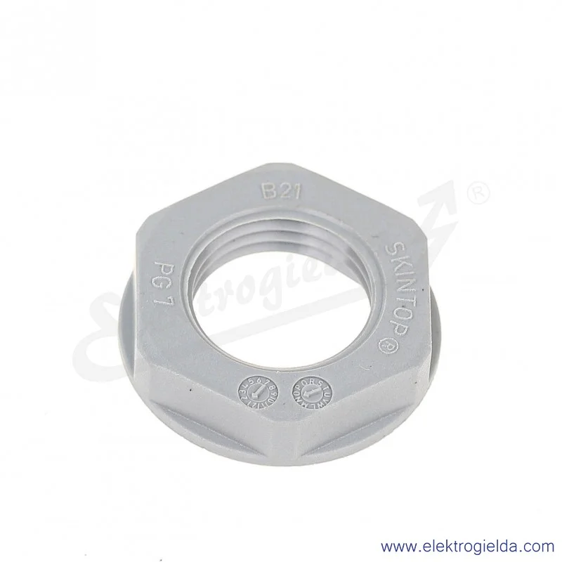Nakrętka z tworzywa 53019000 PG7 GMP-GL-PG, szara RAL 7001 SGY SKINTOP pod klucz 19 Nakrętka z tworzywa 53019000 PG7 GMP-GL-PG, szara RAL 7001 SGY SKINTOP pod klucz 19
