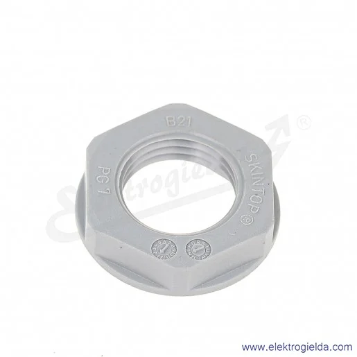 Nakrętka z tworzywa 53019000 PG7 GMP-GL-PG, szara RAL 7001 SGY SKINTOP pod klucz 19 Nakrętka z tworzywa 53019000 PG7 GMP-GL-PG, szara RAL 7001 SGY SKINTOP pod klucz 19