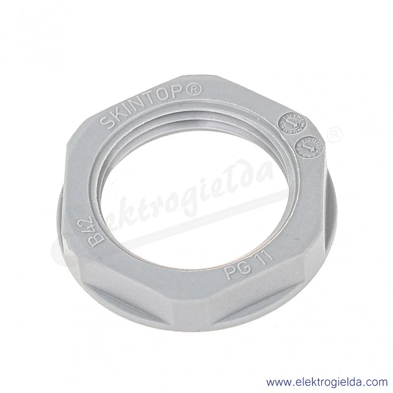 Nakrętka z tworzywa 53019020 PG11 GMP-GL-PG, szara RAL7001 SGY SKINTOP pod klucz 24 Nakrętka z tworzywa 53019020 PG11 GMP-GL-PG, szara RAL7001 SGY SKINTOP pod klucz 24