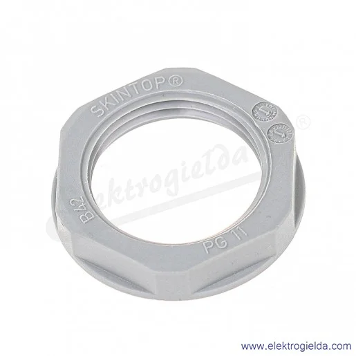 Nakrętka z tworzywa 53019020 PG11 GMP-GL-PG, szara RAL7001 SGY SKINTOP pod klucz 24 Nakrętka z tworzywa 53019020 PG11 GMP-GL-PG, szara RAL7001 SGY SKINTOP pod klucz 24
