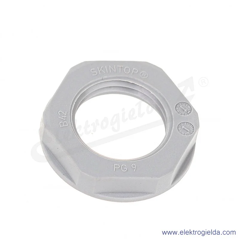 Nakrętka z tworzywa 53019010 PG9 GMP-GL-PG, szara RAL7001 SGY SKINTOP pod klucz 22 Nakrętka z tworzywa 53019010 PG9 GMP-GL-PG, szara RAL7001 SGY SKINTOP pod klucz 22