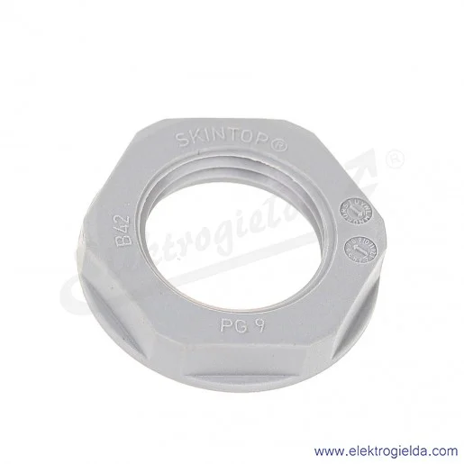 Nakrętka z tworzywa 53019010 PG9 GMP-GL-PG, szara RAL7001 SGY SKINTOP pod klucz 22 Nakrętka z tworzywa 53019010 PG9 GMP-GL-PG, szara RAL7001 SGY SKINTOP pod klucz 22