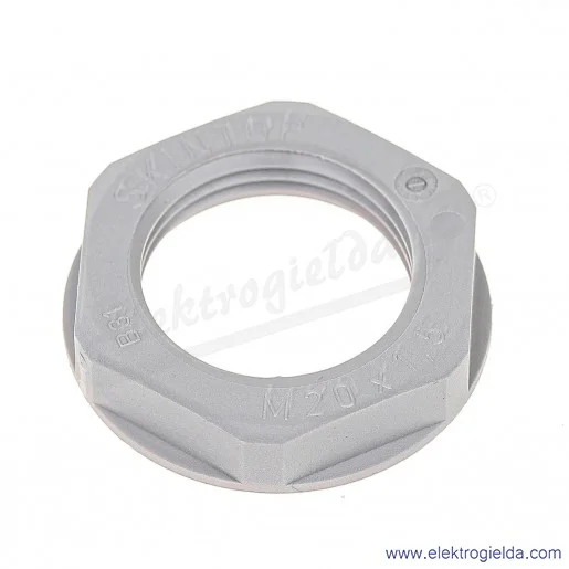 Nakrętka z tworzywa 53119020 M20x1,5 GMP-GL-M, szara RAL 7001, SGY SKINTOP pod klucz 27 Nakrętka z tworzywa 53119020 M20x1,5 GMP-GL-M, szara RAL 7001, SGY SKINTOP pod klucz 27
