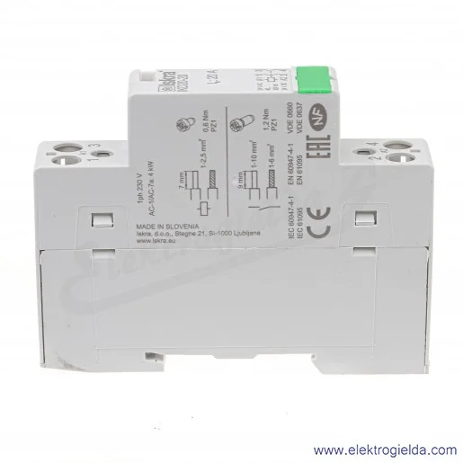 Stycznik modułowy 30.046.024 IKD20-20 20A 2NO napięcie cewki 24VAC/DC, HUM-FREE Stycznik modułowy 30.046.024 IKD20-20 20A 2NO napięcie cewki 24VAC/DC, HUM-FREE