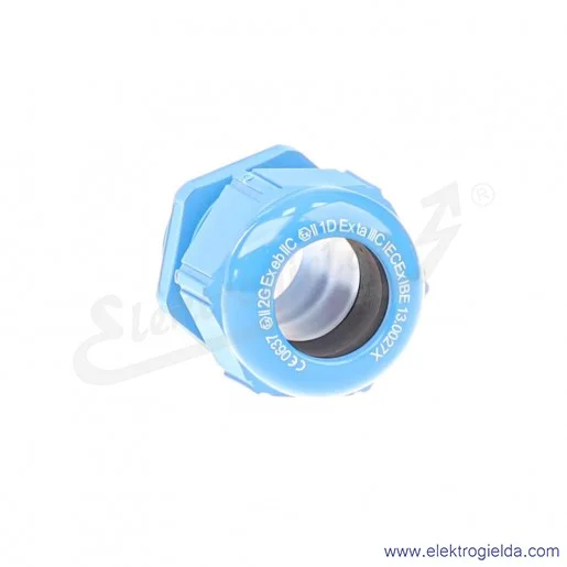 Dławnica z tworzywa 54115430 M25x1.5 ATEX K-M BU SKINTOP niebieska, do obszarów iskrobezpiecznych Dławnica z tworzywa 54115430 M25x1.5 ATEX K-M BU SKINTOP niebieska, do obszarów iskrobezpiecznych