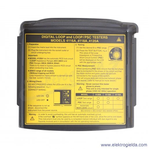 Miernik 104821 impedancji pętli zwarcia KEW4118A Miernik 104821 impedancji pętli zwarcia KEW4118A