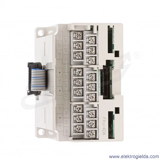 Moduł wyjść analogowych 169509 FX3U-4DA PLC 16 bit, 24VDC, 8 wejść/wyjść PLC, 4 wyjścia analogowe prądowe lub napięciowe Moduł wyjść analogowych 169509 FX3U-4DA PLC 16 bit, 24VDC, 8 wejść/wyjść PLC, 4 wyjścia analogowe prądowe lub napięciowe