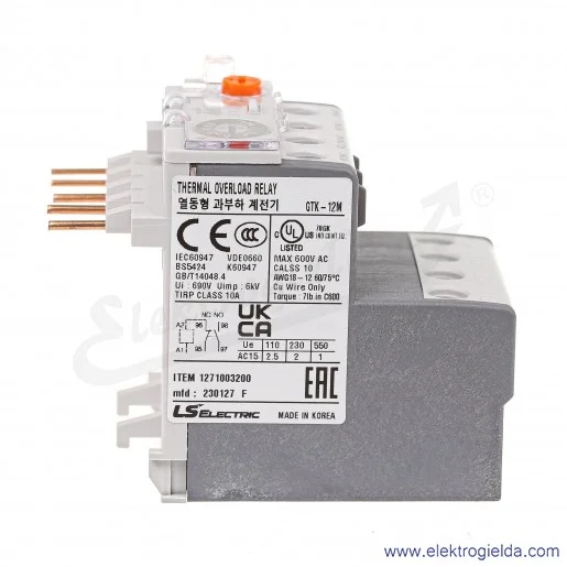 Przekaźnik termiczny GTK-12M 0,4-0,63A termik DO GMC-XXM Przekaźnik termiczny GTK-12M 0,4-0,63A termik DO GMC-XXM