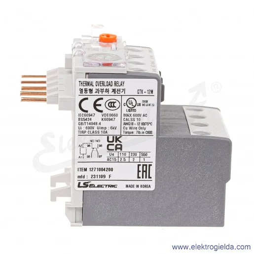 Przekaźnik termiczny GTK-12M 12-16A Przekaźnik termiczny GTK-12M 12-16A