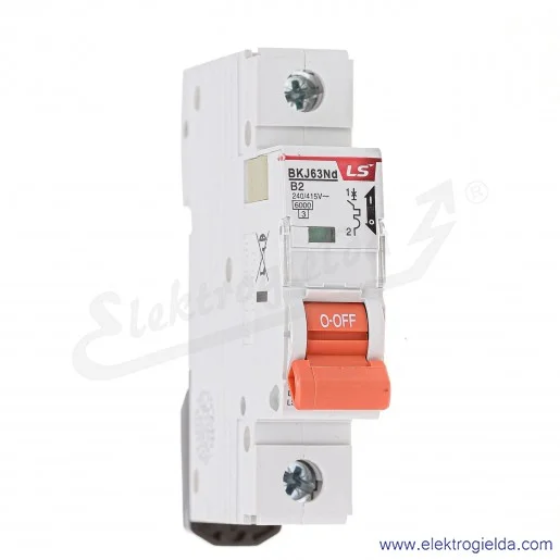 Wyłącznik nadprądowy BKN 1P, charakterystyka B, 2A Wyłącznik nadprądowy BKN 1P, charakterystyka B, 2A