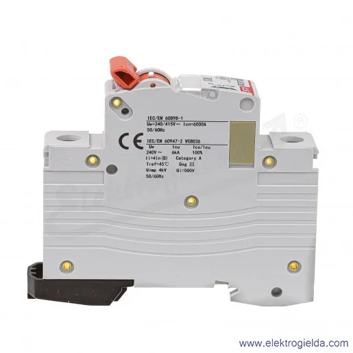 Wyłącznik nadprądowy BKN 1P, charakterystyka B, 2A Wyłącznik nadprądowy BKN 1P, charakterystyka B, 2A