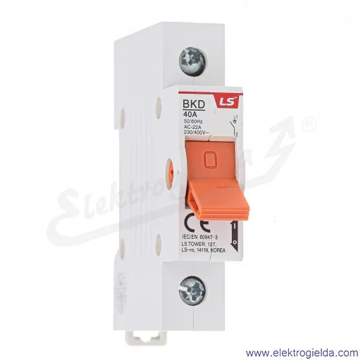 Rozłącznik modułowy BKD 1P 40A 230..400VAC Rozłącznik modułowy BKD 1P 40A 230..400VAC