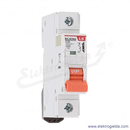 Wyłącznik nadprądowy BKN 1P, charakterystyka C, 32A Wyłącznik nadprądowy BKN 1P, charakterystyka C, 32A