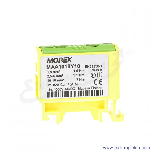 Zacisk uniwersalny MAA1016Y10 1,5-16mm żółto-zielony 1xAL/CU OTL16 1000V 82A Zacisk uniwersalny MAA1016Y10 1,5-16mm żółto-zielony 1xAL/CU OTL16 1000V 82A