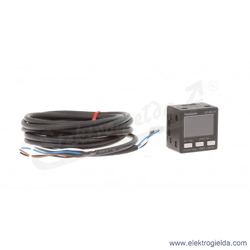 Czujnik ciśnienia niskociśnieniowy z wyświetlaczem LCD DP-001-P, -1..1 bar, gwint wewnętrzny M5, PNP, kabel 2M Czujnik ciśnienia niskociśnieniowy z wyświetlaczem LCD DP-001-P, -1..1 bar, gwint wewnętrzny M5, PNP, kabel 2M