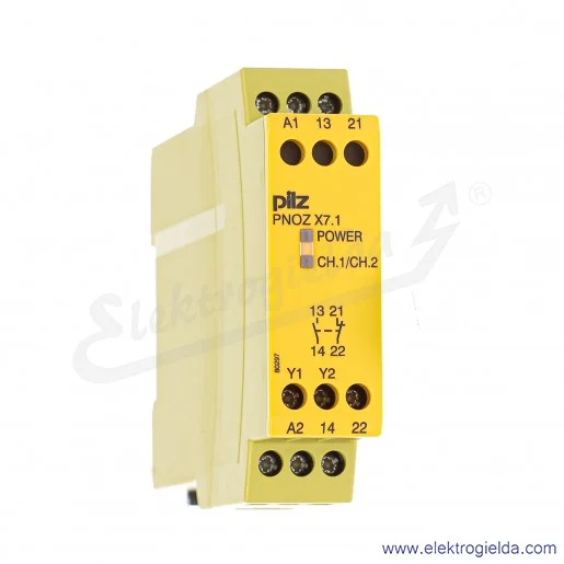 Przekaźnik bezpieczeństwa 774051 PNOZ X7.1 24VAC/DC 1NO1NC, wejście 1 kanałowe, start automatyczny/ręczny, zaciski śrubowe Przekaźnik bezpieczeństwa 774051 PNOZ X7.1 24VAC/DC 1NO1NC, wejście 1 kanałowe, start automatyczny/ręczny, zaciski śrubowe