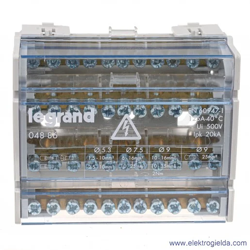 Blok rozdzielczy 004886 BR 4-11 4P 11zacisków 125A Blok rozdzielczy 004886 BR 4-11 4P 11zacisków 125A