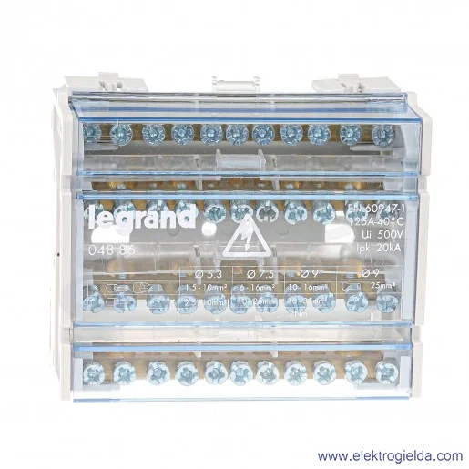 Blok rozdzielczy 004886 BR 4-11 4P 11zacisków 125A Blok rozdzielczy 004886 BR 4-11 4P 11zacisków 125A