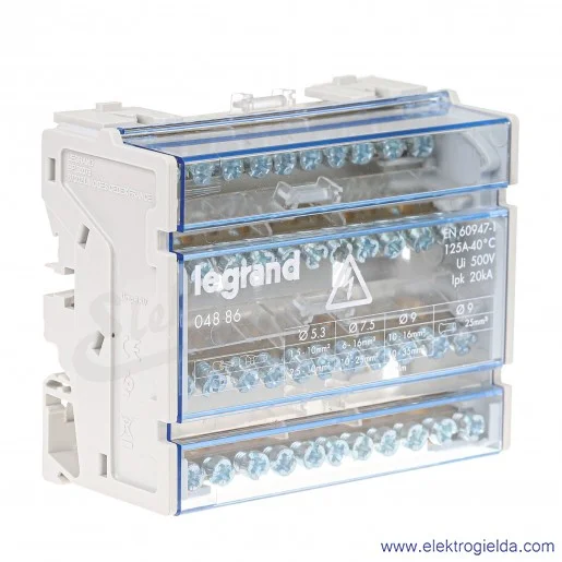 Blok rozdzielczy 004886 BR 4-11 4P 11zacisków 125A Blok rozdzielczy 004886 BR 4-11 4P 11zacisków 125A