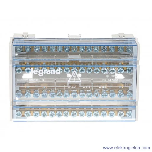 Blok rozdzielczy 004888 BR 4-15 4P 15 zacisków 125A Blok rozdzielczy 004888 BR 4-15 4P 15 zacisków 125A