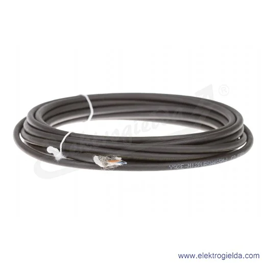 Kabel czujnika Y92E-M12PURSH4S5M-L przewód 4-pinowy nadajnik 5m ekranowany, złącze M12 żeńskie, z wolnym końcem przewodów Kabel czujnika Y92E-M12PURSH4S5M-L przewód 4-pinowy nadajnik 5m ekranowany, złącze M12 żeńskie, z wolnym końcem przewodów