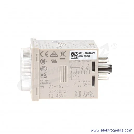 Przekaźnik czasowy H3CR-A 24-48VAC, 0,05 s-300 h, 12-48VDC, DPDT, 11 styków, 48x48mm Przekaźnik czasowy H3CR-A 24-48VAC, 0,05 s-300 h, 12-48VDC, DPDT, 11 styków, 48x48mm