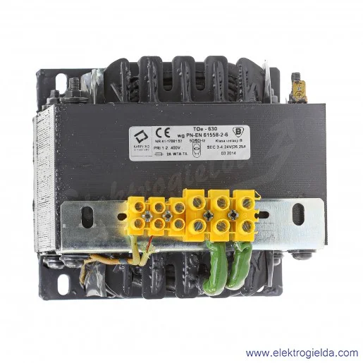 Transformator 41-17001.52 TO 630VA 400/24V, 33.3A Transformator 41-17001.52 TO 630VA 400/24V, 33.3A