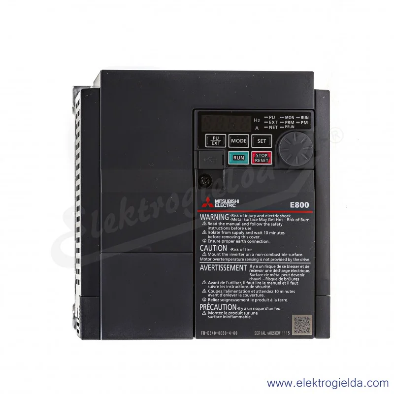 Falownik 500113 FR-E840-0060-4-60 2.2-3kW, 3x380-480V, 6.9A, RS-485, IP20 Falownik 500113 FR-E840-0060-4-60 2.2-3kW, 3x380-480V, 6.9A, RS-485, IP20