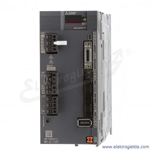 Cyfrowy wzmacniacz 312940 MR-JE-70BF do silników o mocy do 700W, 200-240VAC, SSCNETIII/H,STO Cyfrowy wzmacniacz 312940 MR-JE-70BF do silników o mocy do 700W, 200-240VAC, SSCNETIII/H,STO