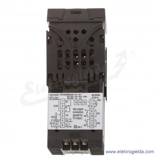 Regulator temperatury TROL 9100-4120000 PID, wejście Pt100, montaż tablicowy 48x48mm 1 wyjście SSR, zasilanie 90..250VAC Regulator temperatury TROL 9100-4120000 PID, wejście Pt100, montaż tablicowy 48x48mm 1 wyjście SSR, zasilanie 90..250VAC