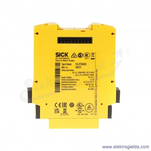 Przekaźnik bezpieczeństwa 1044125 FX3-XTIO084002 Flexi Soft SIL 3, 8 wejść, 4 wyjścia bezpieczeństwa, 24VDC Przekaźnik bezpieczeństwa 1044125 FX3-XTIO084002 Flexi Soft SIL 3, 8 wejść, 4 wyjścia bezpieczeństwa, 24VDC