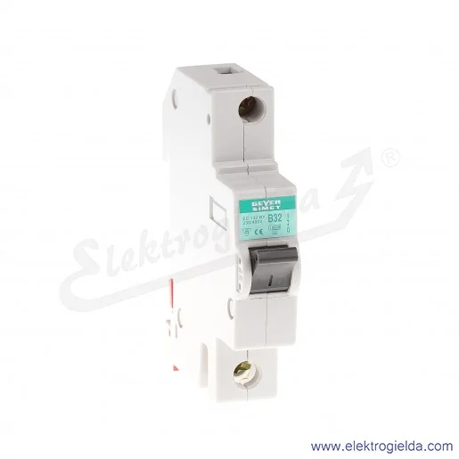 Wyłącznik nadprądowy EC1 B 32A, 1P typ B 32A 230V Wyłącznik nadprądowy EC1 B 32A, 1P typ B 32A 230V