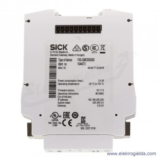 Sterownik bezpieczeństwa 1044073 FX0-GMOD00000 Flexi Soft / Brama / Modbus TCP Sterownik bezpieczeństwa 1044073 FX0-GMOD00000 Flexi Soft / Brama / Modbus TCP