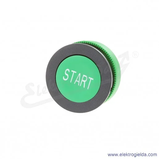 Główka przycisku ZB5FA333 wpuszczany 30mm biały napis "START" na zielonym tle Główka przycisku ZB5FA333 wpuszczany 30mm biały napis "START" na zielonym tle
