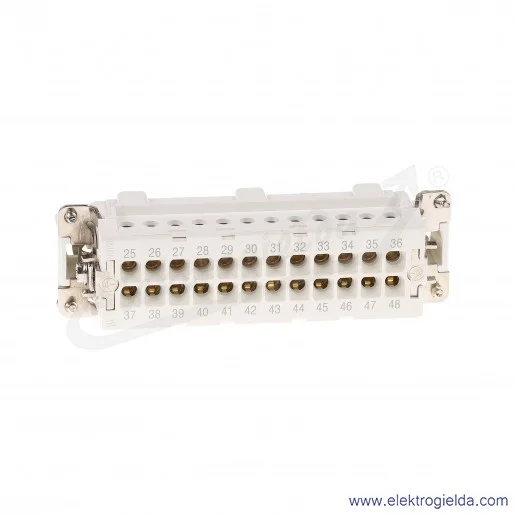 Wkład złącza 29025 SHB-24-WM męski 24P+E 16A 400V Wkład złącza 29025 SHB-24-WM męski 24P+E 16A 400V