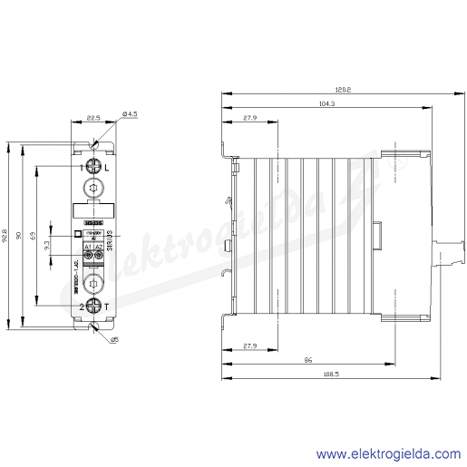Rysunek wymiarowy Rysunek wymiarowy